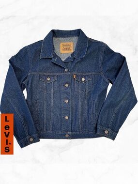 Levi’s Classic Trucker Denim Jacket Dark Indigo Wash – Orange Tag - Women’s L